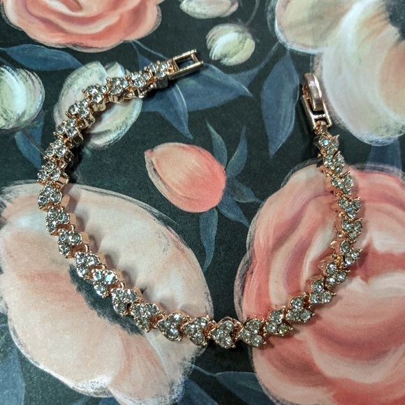 Rose Gold Cubic Zirconia Tennis Bracelet - Picture 7 of 8